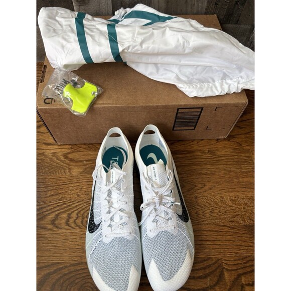 Nike Air Zoom Victory 2 Track Spikes White Electric Algae Men Size 12 W/bag
